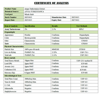 Ajuga Turkestanica Extract Powder (50g)