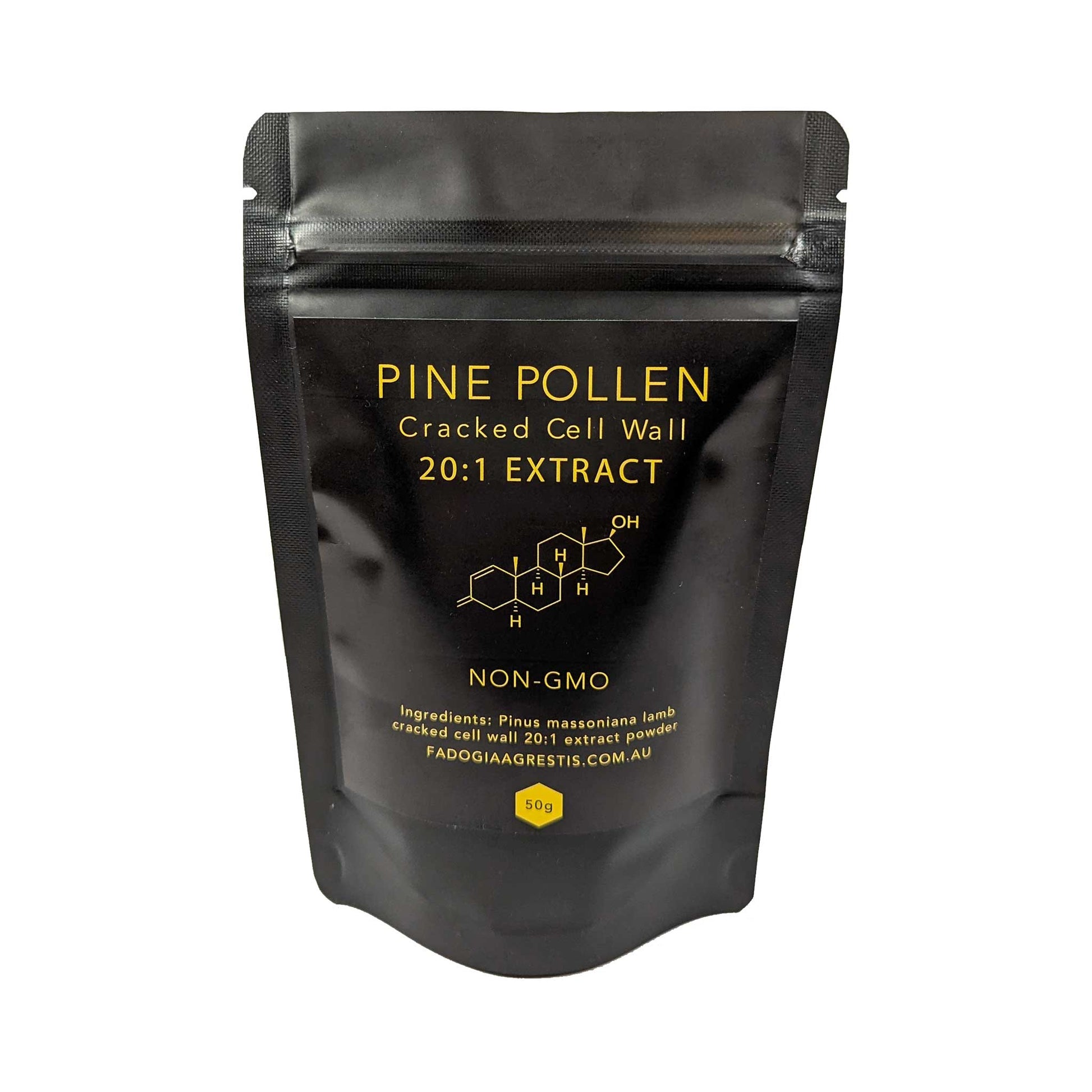 Pine pollen 20:1 extract. Cracked cell wall. Non GMO. Pine pollen powder.